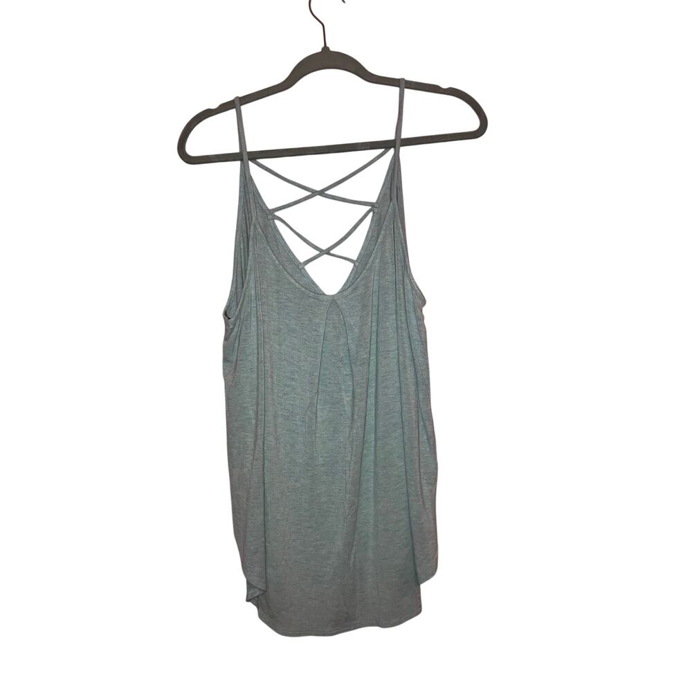 Bordeaux Baby Blue Criss Corss Tank Top Size Medium